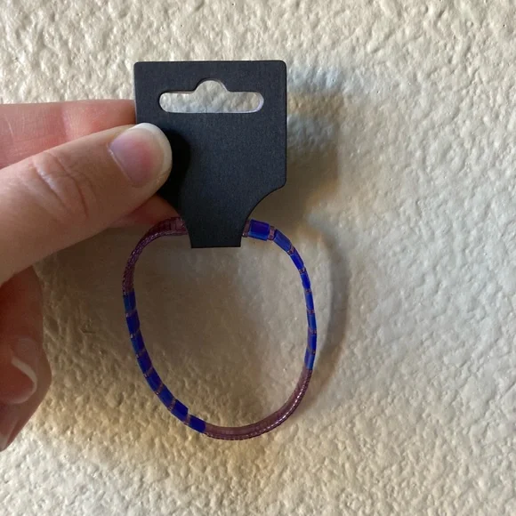 Vibrant Handmade Purple and Blue Tila Beaded Bracelet - Picture 10 of 10